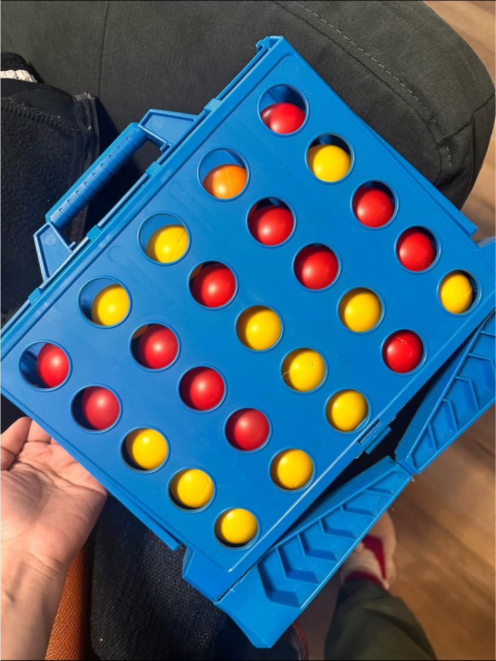 Classic Connect Four Style Travel Game - Blue with Red & Yellow Discs